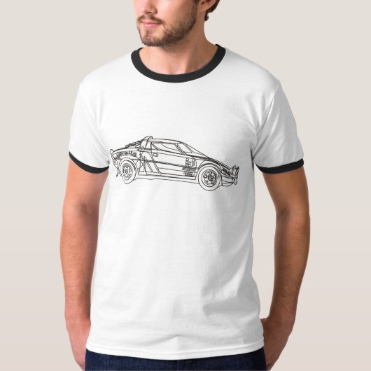 Stratos Lancia Kundgebung Auto Kontur T-Shirt (Vorderseite)
