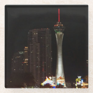 Stratosphäre-Turm-Las- Vegasglas-Untersetzer Glasuntersetzer