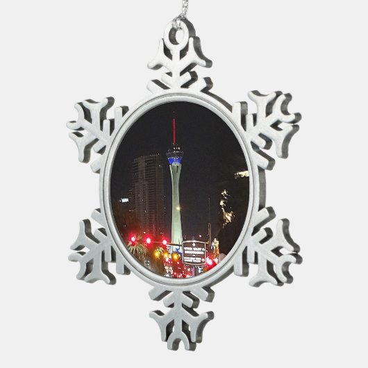Stratosphärenturm Las Vegas #3 Snowflake Ornament (Rechts)