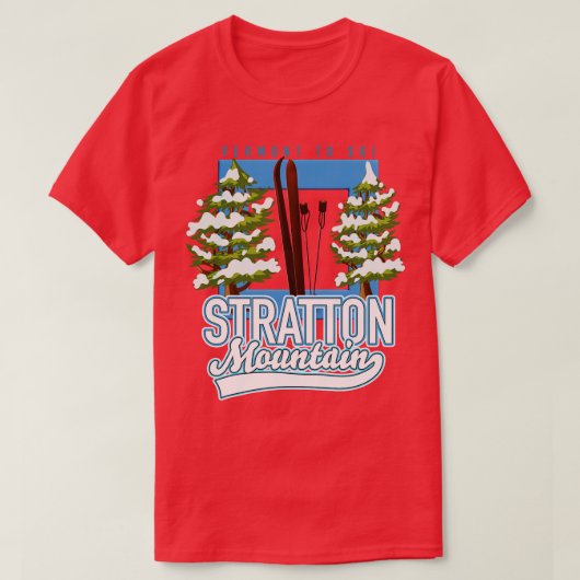 Stratton Berg Vermont Ski T-Shirt (Design vorne)