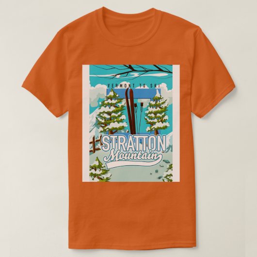 Stratton Mountain Ski Poster T-Shirt (Design vorne)
