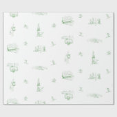Stratton Toile Geschenkpackung - grün Geschenkpapier (Flach)