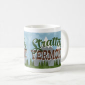 Stratton Vermont Fun Retro Snowy Mountain Kaffeetasse (VorderseiteRechts)