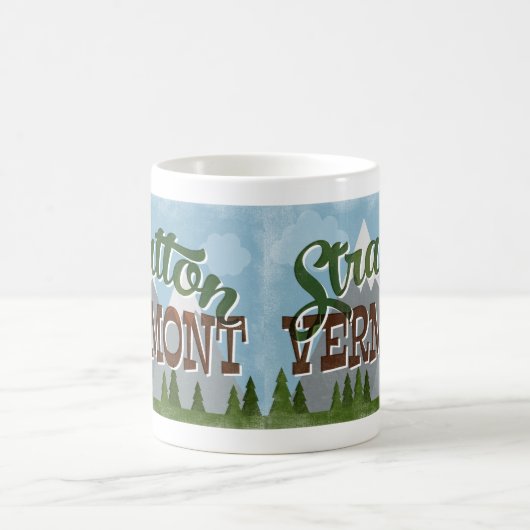 Stratton Vermont Fun Retro Snowy Mountain Kaffeetasse (Mittel)