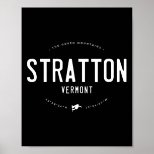 Stratton Vermont Grafik erschütterter Vintager Sno Poster