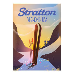 Stratton Vermont Skifahrplakat Fotodruck