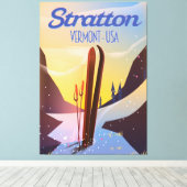 Stratton Vermont Skifahrplakat Leinwanddruck (Insitu (Holzboden))
