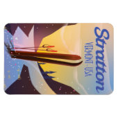 Stratton Vermont Skifahrplakat Magnet (Horizontal)