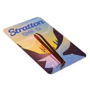 Stratton Vermont Skifahrplakat Magnet