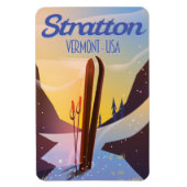 Stratton Vermont Skifahrplakat Magnet (Vertikal)