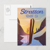 Stratton Vermont Skifahrplakat Postkarte (Vorne/Hinten)