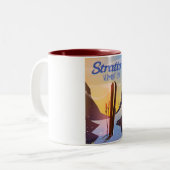 Stratton Vermont Skifahrplakat Zweifarbige Tasse (Vorderseite Links)