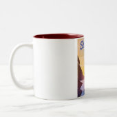Stratton Vermont Skifahrplakat Zweifarbige Tasse (Links)