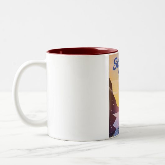 Stratton Vermont Skifahrplakat Zweifarbige Tasse (Links)
