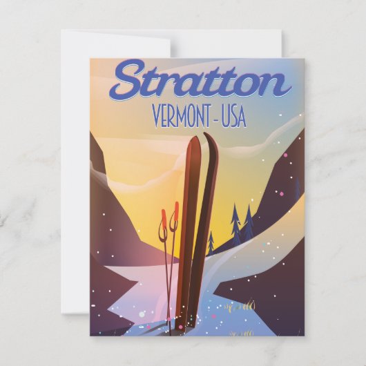 Stratton Vermont Skireiseplakat (Vorderseite)