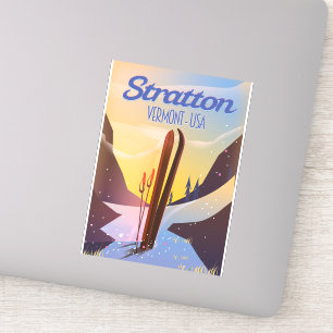 Stratton Vermont Skireiseplakat Aufkleber