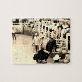 Sträubendes Stier-Rodeoreiter-Bild Puzzle (Horizontal)