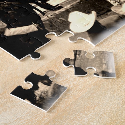 Sträubendes Stier-Rodeoreiter-Bild Puzzle (Seite)