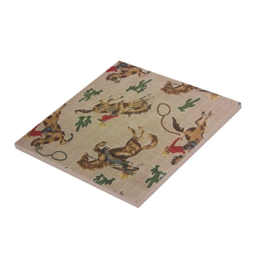 Sträubendes wildes Pferd Fliese (Seite)