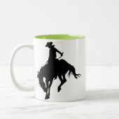 Sträubendes wildes Pferd; Rodeo; Cool Zweifarbige Tasse (Links)