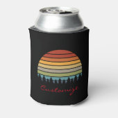 Strauchige mehrfarbige Sonne mit Bäumen Dosenkühler (Kanne Rückseite)
