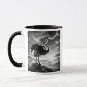 Strauß auf einem Felsen in Savane. Tasse (Links)