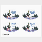 Strauß aus der Arktis auf der Flucht Ovaler Aufkleber (Blatt)