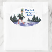 Strauß aus der Arktis auf der Flucht Ovaler Aufkleber (Tasche)