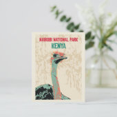 Strauß aus Kenia, Nairobi-Nationalpark Postkarte (Stehend Vorderseite)