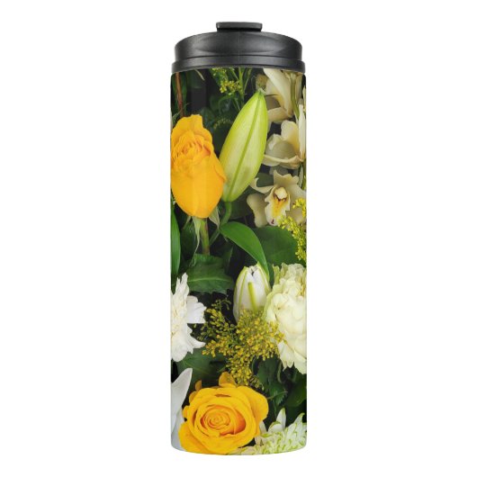 Strauß aus Lilien und Rose Thermosbecher (Vorderseite)