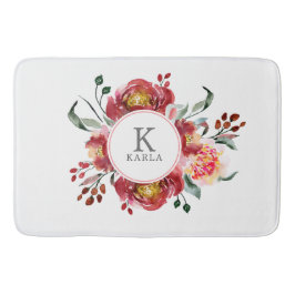 Strauß aus tiefroten Blume Badematte