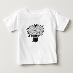 Strauß aus Totenkopfrosen Schwarz & Weiß Gothic Baby T-shirt