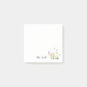 Strauß aus Wildblumen Monogramm Lehrer Post-it Klebezettel
