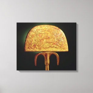 Strauß-Feder Fan, vom Grab von Tutankhamun Leinwanddruck