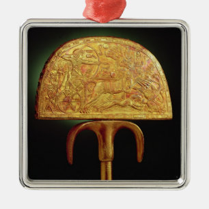 Strauß-Feder Fan, vom Grab von Tutankhamun Ornament Aus Metall