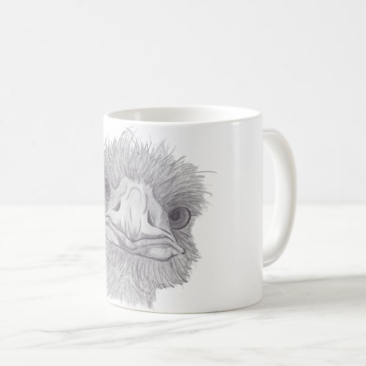 Strauß-Gesicht Kaffeetasse (VorderseiteRechts)