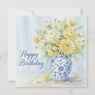 Strauß Herbstchrysanthemen. Geburtstag Feiertagskarte