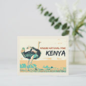Strauß im Nairobi-Nationalpark, Kenia Postkarte (Stehend Vorderseite)