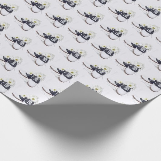 Strauß in schwarz-weißen Sattelschuhen Geschenkpapier (Ecke)