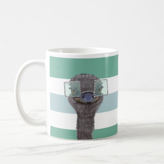 Strauß mit Brille Funny Animal Kaffeetasse (Links)