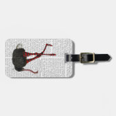 Strauß mit gestreiften Leggings Gepäckanhänger (Vorderseite horizontal)