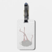 Strauß mit gestreiften Leggings Gepäckanhänger (Rückseite vertikal)