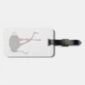 Strauß mit gestreiften Leggings Gepäckanhänger (Rückseite horizontal)