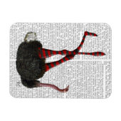 Strauß mit gestreiften Leggings Magnet (Horizontal)