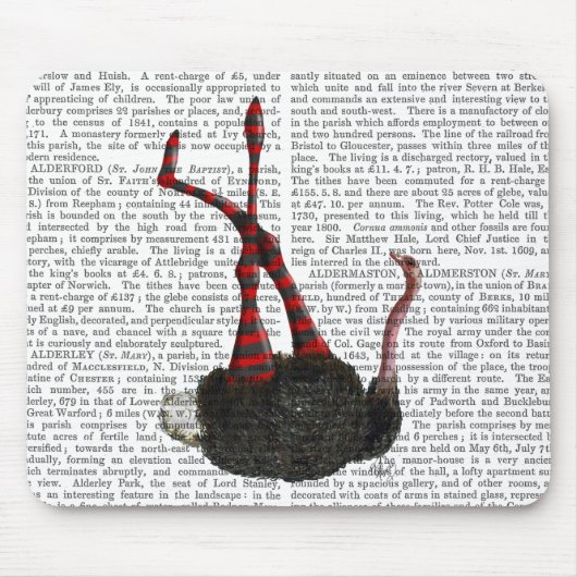 Strauß mit gestreiften Leggings Mousepad (Vorne)