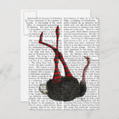 Strauß mit gestreiften Leggings Postkarte (Vorne/Hinten)