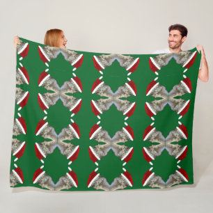 Strauß mit Weihnachtsmannmütze Weihnachten Zoo-Tie Fleecedecke