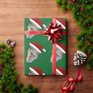 Strauß mit Weihnachtsmannmütze Weihnachten Zoo-Tie Geschenkpapier