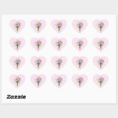 Strauß rosa Blumen Herz-Aufkleber - Rosa (Blatt)