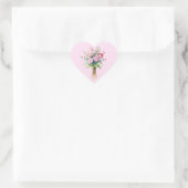 Strauß rosa Blumen Herz-Aufkleber - Rosa (Tasche)